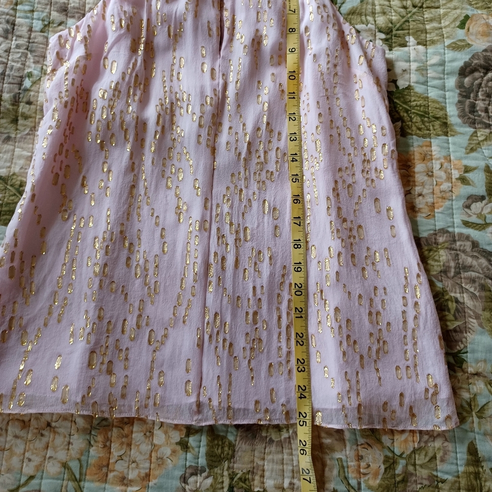 Lilly Pulitzer Silk Pink Tank Top with Gold Foil Spots, Size XS/S - Picture 14 of 16